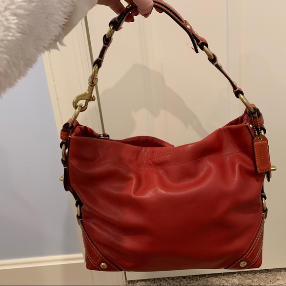 Coach Handbags - Coach Red HOBO Bag Authentic